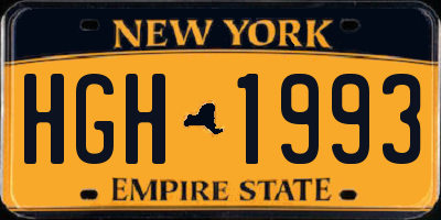 NY license plate HGH1993