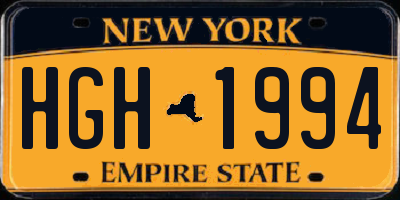 NY license plate HGH1994