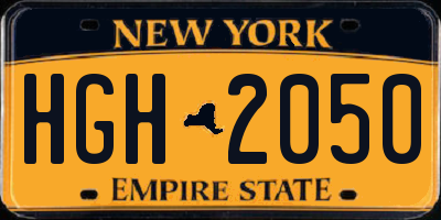NY license plate HGH2050