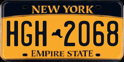 NY license plate HGH2068