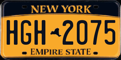 NY license plate HGH2075
