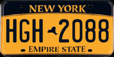 NY license plate HGH2088