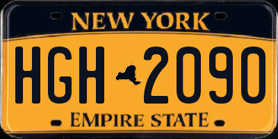 NY license plate HGH2090