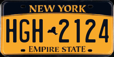 NY license plate HGH2124