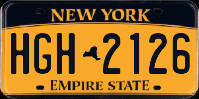 NY license plate HGH2126