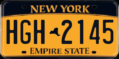 NY license plate HGH2145