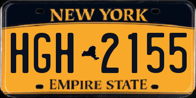 NY license plate HGH2155