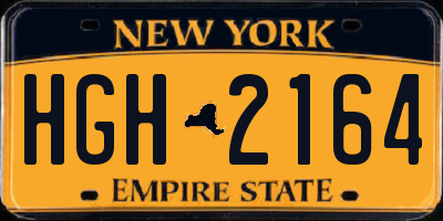 NY license plate HGH2164