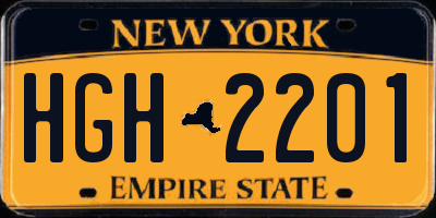NY license plate HGH2201