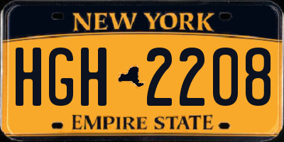 NY license plate HGH2208