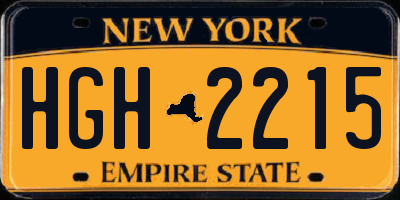 NY license plate HGH2215