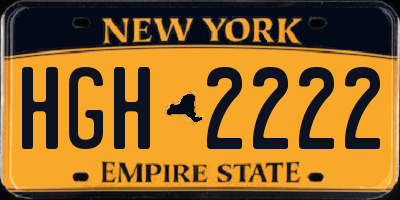 NY license plate HGH2222
