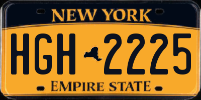 NY license plate HGH2225
