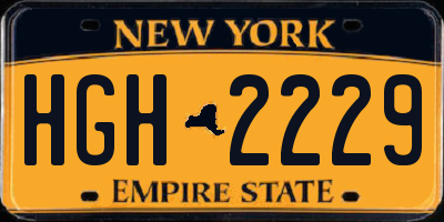 NY license plate HGH2229