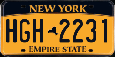 NY license plate HGH2231