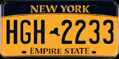 NY license plate HGH2233