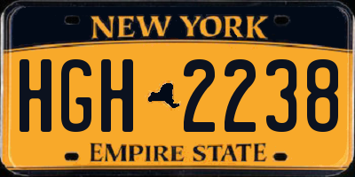 NY license plate HGH2238
