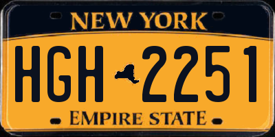 NY license plate HGH2251