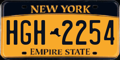 NY license plate HGH2254