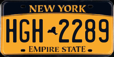 NY license plate HGH2289