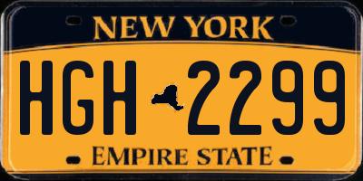 NY license plate HGH2299