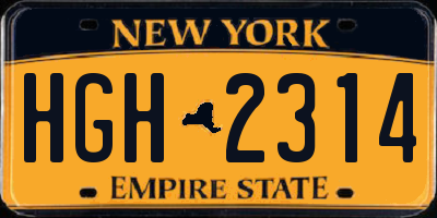 NY license plate HGH2314