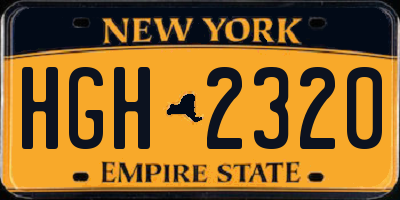NY license plate HGH2320