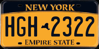 NY license plate HGH2322