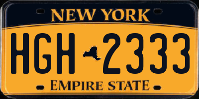 NY license plate HGH2333