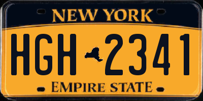 NY license plate HGH2341