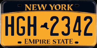NY license plate HGH2342