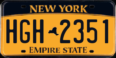 NY license plate HGH2351