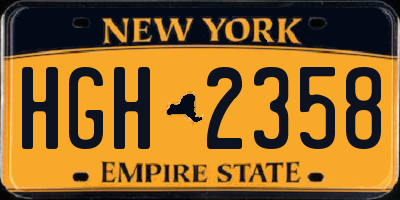 NY license plate HGH2358