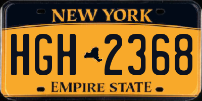 NY license plate HGH2368