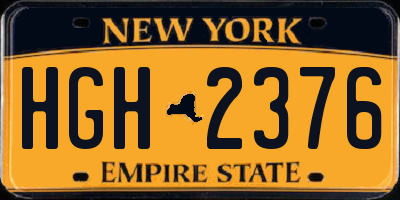 NY license plate HGH2376