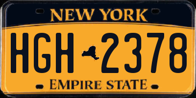 NY license plate HGH2378