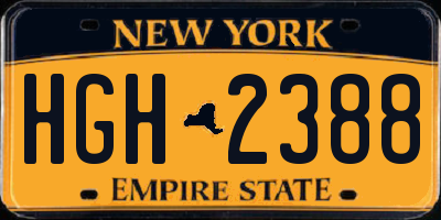 NY license plate HGH2388
