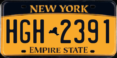 NY license plate HGH2391