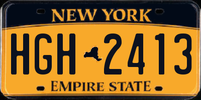 NY license plate HGH2413