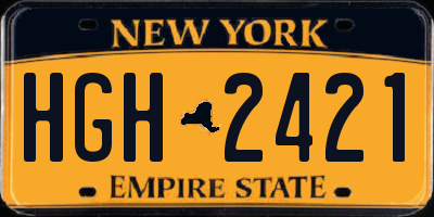 NY license plate HGH2421