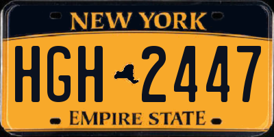 NY license plate HGH2447