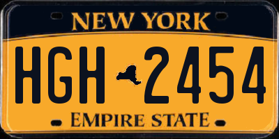 NY license plate HGH2454