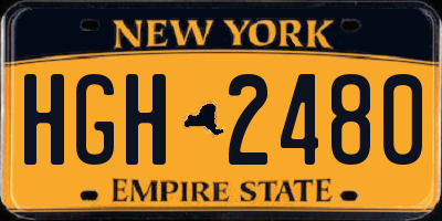 NY license plate HGH2480