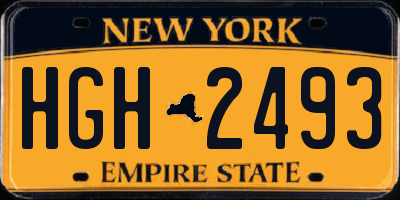 NY license plate HGH2493