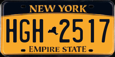 NY license plate HGH2517