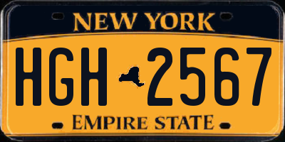 NY license plate HGH2567