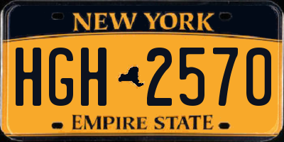 NY license plate HGH2570