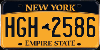 NY license plate HGH2586