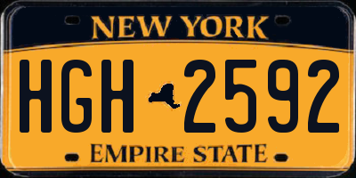 NY license plate HGH2592