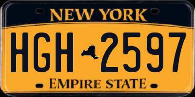 NY license plate HGH2597